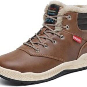 AFT AFFINEST Mens Waterproof Outdoor Hiking Ankle Sneakers, Light Brown, 42
